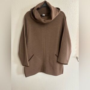 Soft Surroundings Cotswold Cowl Neck Wool Blend Tunic Sweater Womens SP